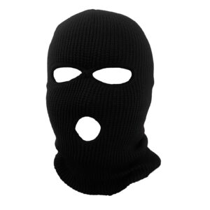 3-Hole Knitted Face Mask Balaclava Knitted Ski Mask Winter Face Mask M Black