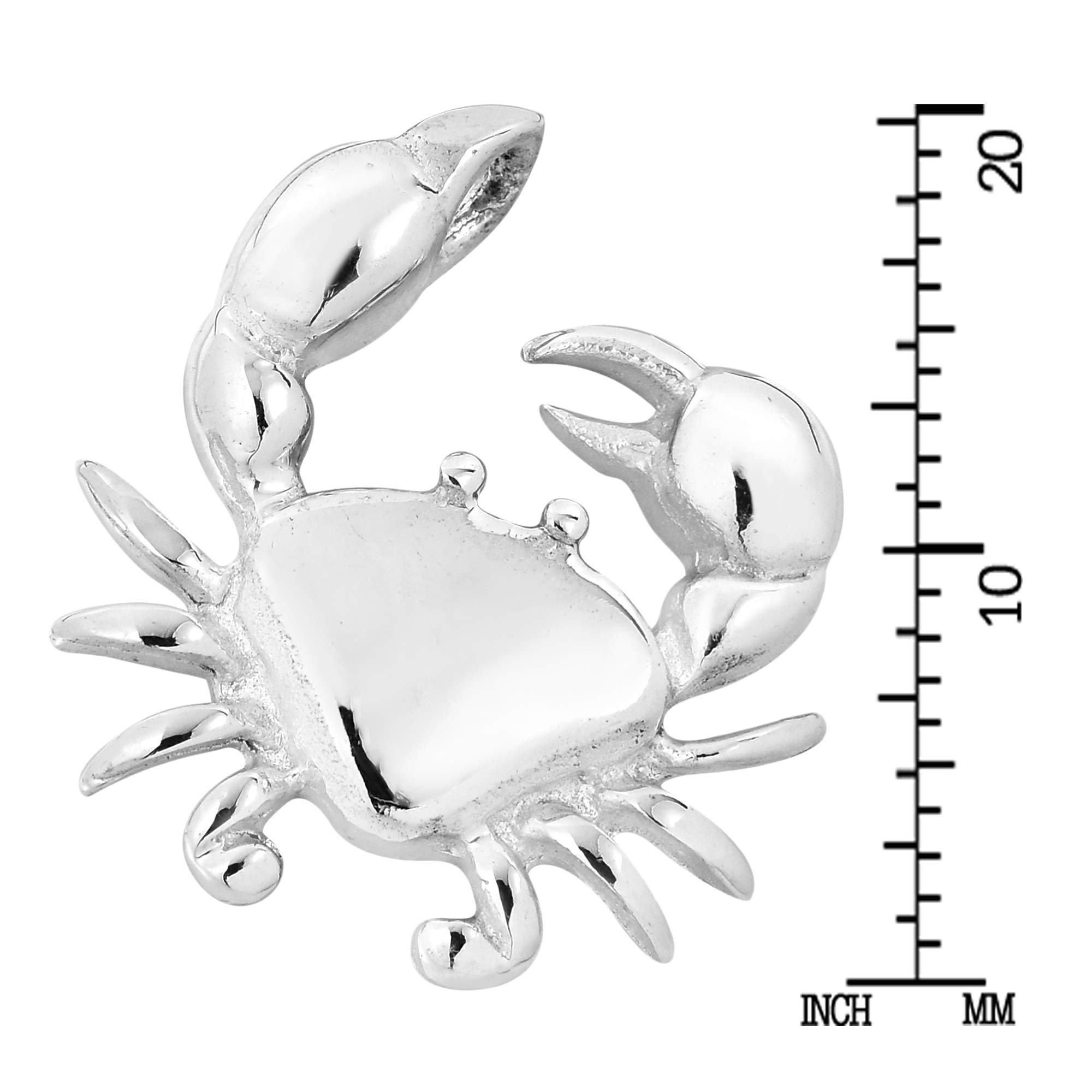 AeraVida Charming Feisty Claws Crab .925 Sterling Silver Slide Pendant | Adorable Unisex Jewelry | Cancer Zodiac Jewelry | Jewelry Gift