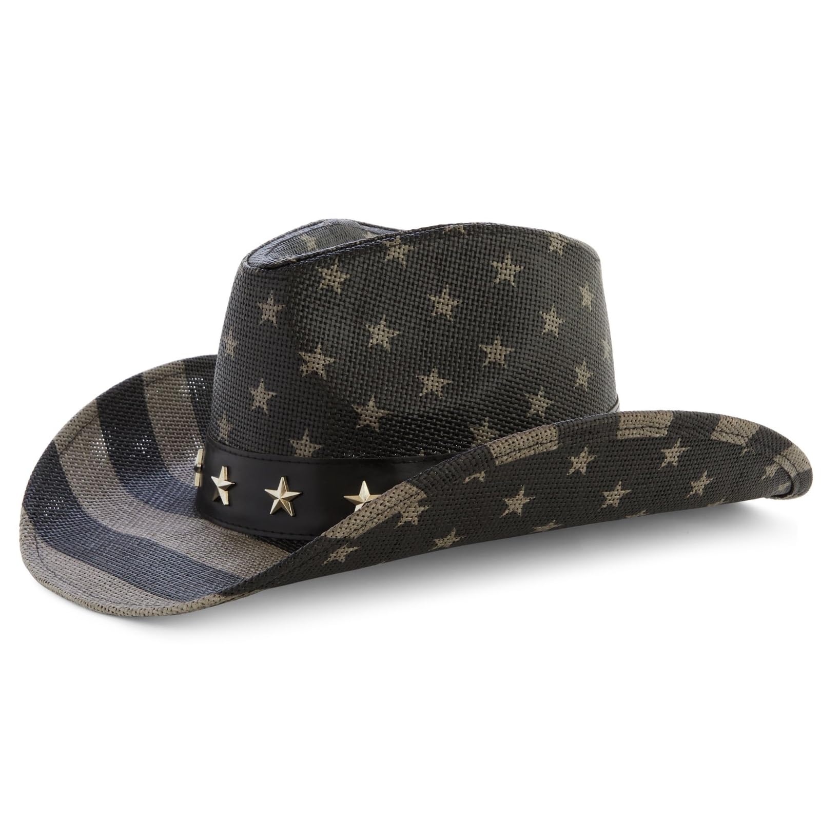 Zodaca USA Straw American Flag Cowboy Hat for Men, Women, Looks Vintage Cowgirl Hat for Costume Party (Adult Size)