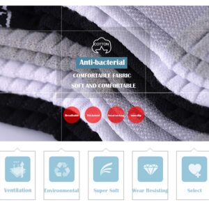 MAAMPU 6 Pairs Running Socks/Hiking Cushion Socks,Breathable Athletic Socks Thick Cushion Socks-White（short）-Medium