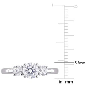 0.8 CT Moissanite Wedding Band for Women - Eternity Bands - Moissanite Wedding Rings for Women - Sterling Silver Rings - Anillo de Mujer - 3 Stone Anniversary Band - Moissanite Promise Rings (Size 5)