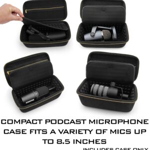 CASEMATIX Studio Case Compatible with Rode PodMic, Shure SM7B Microphone and Other Large Podcast Mics with XLR Recording Accessories - Includes Podcasting Mic Bag Only