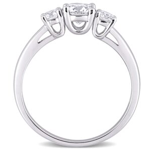 0.8 CT Moissanite Wedding Band for Women - Eternity Bands - Moissanite Wedding Rings for Women - Sterling Silver Rings - Anillo de Mujer - 3 Stone Anniversary Band - Moissanite Promise Rings (Size 5)