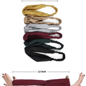 Knotted Headbands for Women and Girls, Head Bands No Slip Fashion for Women and Girls, 12 Pcs Headbands for Girls with 12 Colors