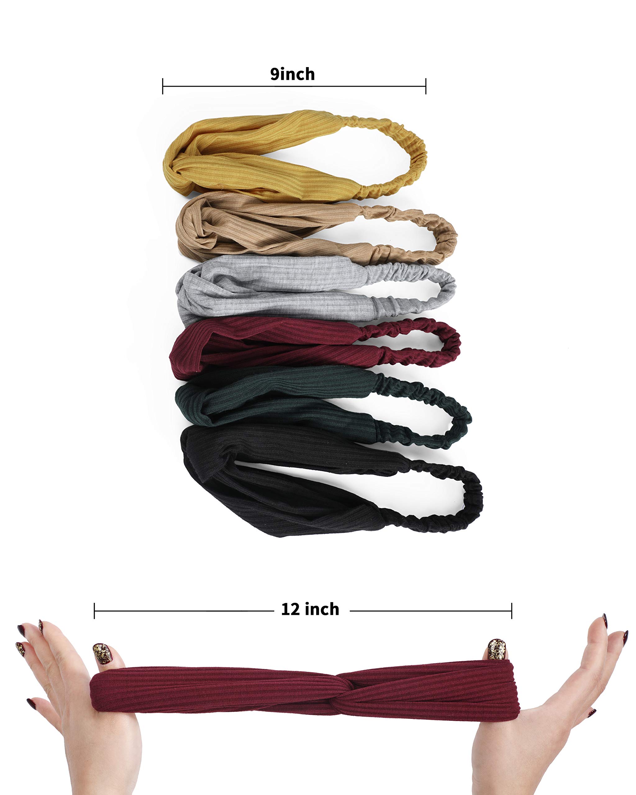 Knotted Headbands for Women and Girls, Head Bands No Slip Fashion for Women and Girls, 12 Pcs Headbands for Girls with 12 Colors