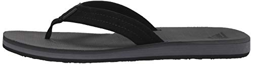 Quiksilver Men's Carver Suede 3 Point Flip Flop Athletic Sandal, Grey 1, 11