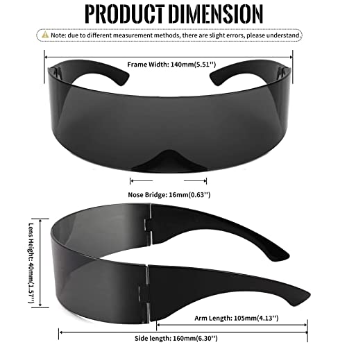 FEISEDY 80s Futuristic Cyclops Cyber Visor Sunglasses Men Women Punk Style Cosplay B2740