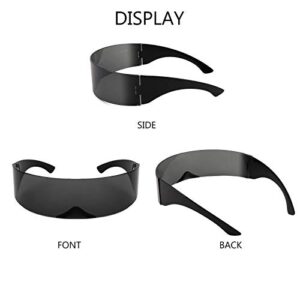 FEISEDY 80s Futuristic Cyclops Cyber Visor Sunglasses Men Women Punk Style Cosplay B2740