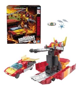 transformers toys generations war for cybertron: kingdom commander wfc-k29 rodimus prime with trailer action figure, kids ages 8 and up, 7.5-inch