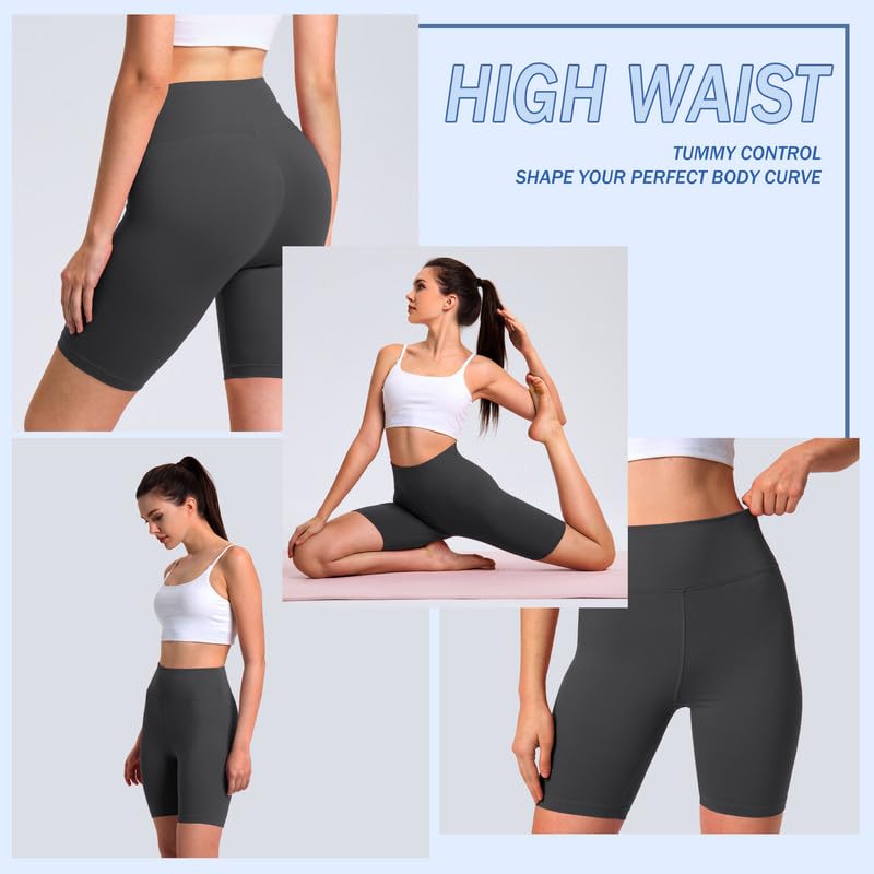 VALANDY Yoga Shorts for Women High Waist Biker Shorts Casual Lounge Shorts Buttery Soft Squat Proof