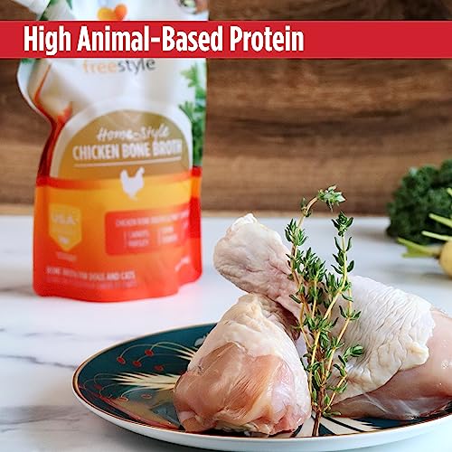 Nulo Freestyle Bone Broth, Premium Food Topper for Cats and Dogs, with Collagen and Chondroitin Sulfate to Help Boost The Quality of Your Pet’s Coat and Skin, 20 Fl Oz (Pack of 3)