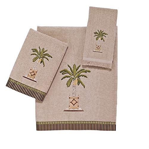 Avanti Linens - 3pc Towel Set, Soft & Absorbent Cotton Towels (Banana Palms Collection)