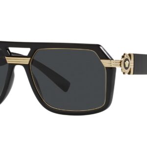 Versace Man Sunglasses Black Frame, Dark Grey Lenses, 58MM