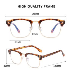 Nother Blue Blocker Glasses For Women/Men, Blue Light Blocking Glasses，Computer Screen Glasses, Anti Glare, TV Glasses, Stylish Square Frame, Eye Anti-Strain(Hawksbill Gold Frame)