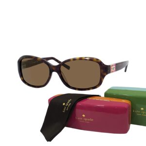 Kate Spade New York Annika/S 086P 56MM Tortoise/Dark Prown Polarized Rectangular Sunglasses for Women + BUNDLE with Designer iWear Eyewear Kit