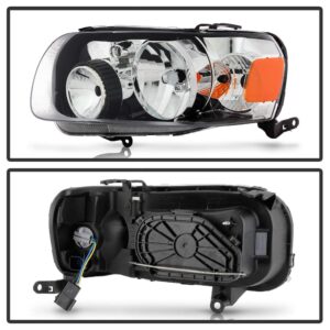 ACANII - For 2005-2007 Ford Escape Factory Style Chrome Headlights Headlamps Assembly Replacement Pair Set Left+Right