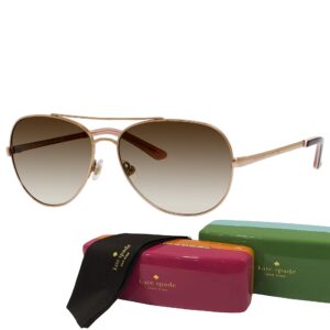 Kate Spade New York Avaline/S 0AU2 58MM Rose Gold/Brown Gradient Aviator Sunglasses for Women + BUNDLE with Designer iWear Eyewear Kit