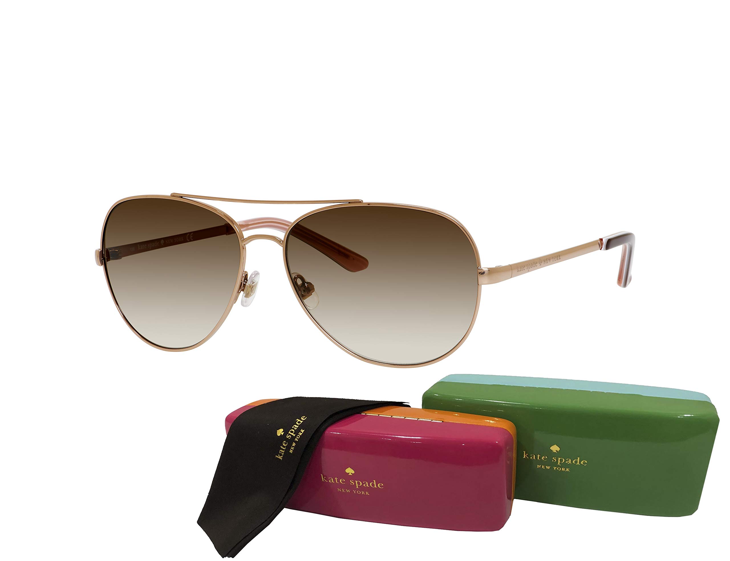 Kate Spade New York Avaline/S 0AU2 58MM Rose Gold/Brown Gradient Aviator Sunglasses for Women + BUNDLE with Designer iWear Eyewear Kit