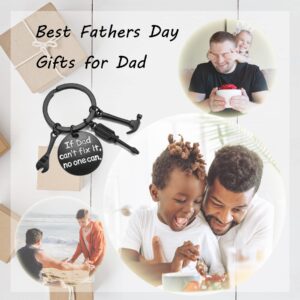 Top Plaza Christmas Gifts for Dad from Daughter Son Father’s Day Birthday Gifts Black Dad Keychain Keyrings If Dad Can’t Fix It, No One Can Dad Presents