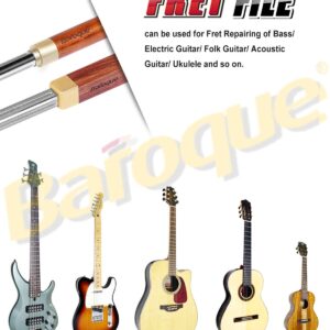 Baroque Fret Crowning Files Diamond, Guitar Fret Crown Dressing File, Fret Repairing Tools, Luthier Tools, Improved 3rd Generation, with 3 Sizes for Guitars, Ukuleles, Bass, Banjo, Mandolin