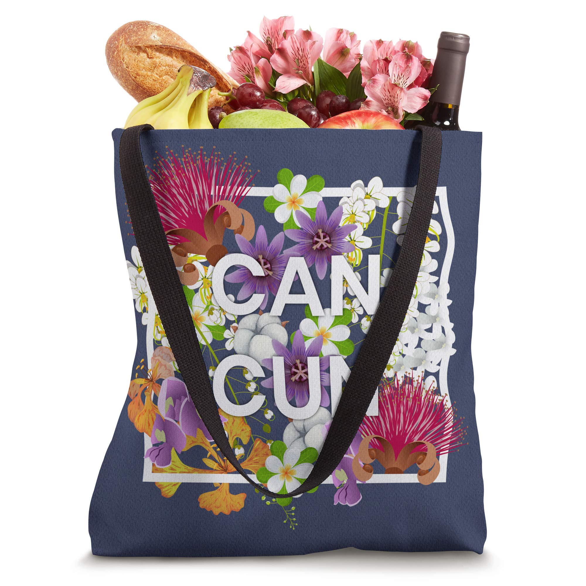 Flowers of Cancun Word Art - Mexican Pride Tote Bag