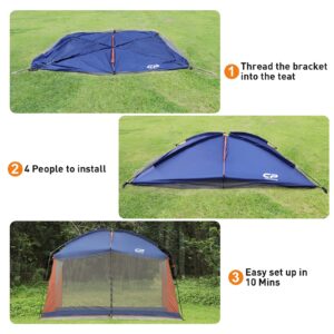 CAMPROS CP Screen House 12 x 10 Ft Screened Mesh Net Wall Canopy Tent Screen Shelter Gazebos for Patios Outdoor Camping Activities - Blue