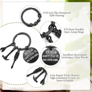 Top Plaza Christmas Gifts for Dad from Daughter Son Father’s Day Birthday Gifts Black Dad Keychain Keyrings If Dad Can’t Fix It, No One Can Dad Presents