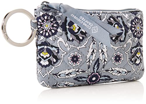 Vera Bradley Women's Cotton Zip ID Case Wallet, Plaza Tile - Recycled Cotton, One Size