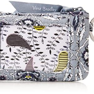 Vera Bradley Women's Cotton Zip ID Case Wallet, Plaza Tile - Recycled Cotton, One Size