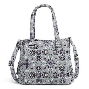 vera bradley women's cotton mini multi-compartment crossbody purse, plaza tile - recycled cotton, one size