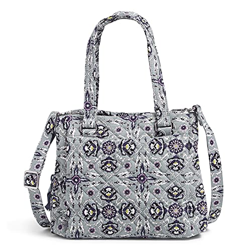 Vera Bradley Women's Cotton Mini Multi-compartment Crossbody Purse, Plaza Tile - Recycled Cotton, One Size