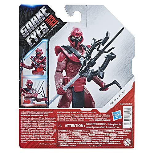 G.I. Joe Snake Eyes Origins Red Ninja Action Figure Collectible Toy with Action Feature and Accessories, Toys for Kids Ages 4 and Up