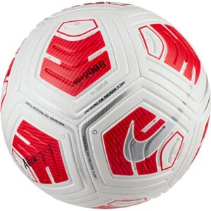 nike cu8062-100 nk strk team 290g - sp21 recreational soccer ball unisex adult white/bright crimson/(silver) size 5