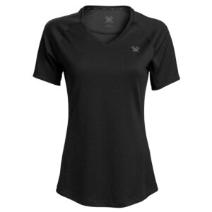 vortex women's weekend rucker moisture-wicking upf-protective high-performance short sleeve t-shirt, black, large