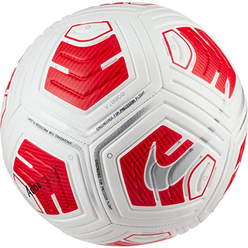 NIKE CU8062-100 NK Strk Team 290G - SP21 Recreational Soccer Ball Unisex Adult White/Bright Crimson/(Silver) Size 5