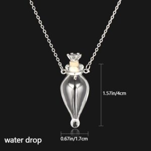 1PC Clear Tear Drop Vial Essential Oil Pendant Murano Glass Perfume Necklaces Blood vial bottle necklace for women