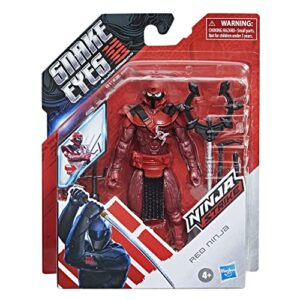 G.I. Joe Snake Eyes Origins Red Ninja Action Figure Collectible Toy with Action Feature and Accessories, Toys for Kids Ages 4 and Up