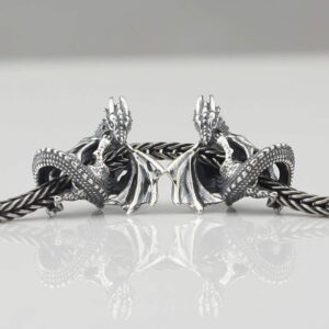 Fairytale Ice Fire Dragon Sterling Silver Charm Bead For Pandora & Similar Charm Bracelets & Necklaces