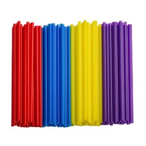 Disposable Plastic Drinking Straws - 7.75" High… (Assorted Colors, 250 Count)