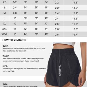 BMJL Women's Running Shorts Elastic High Waisted Shorts Pocket Sporty Workout Shorts Quick Dry Athletic Shorts Pants(M,Black)