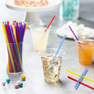 Disposable Plastic Drinking Straws - 7.75" High… (Assorted Colors, 250 Count)