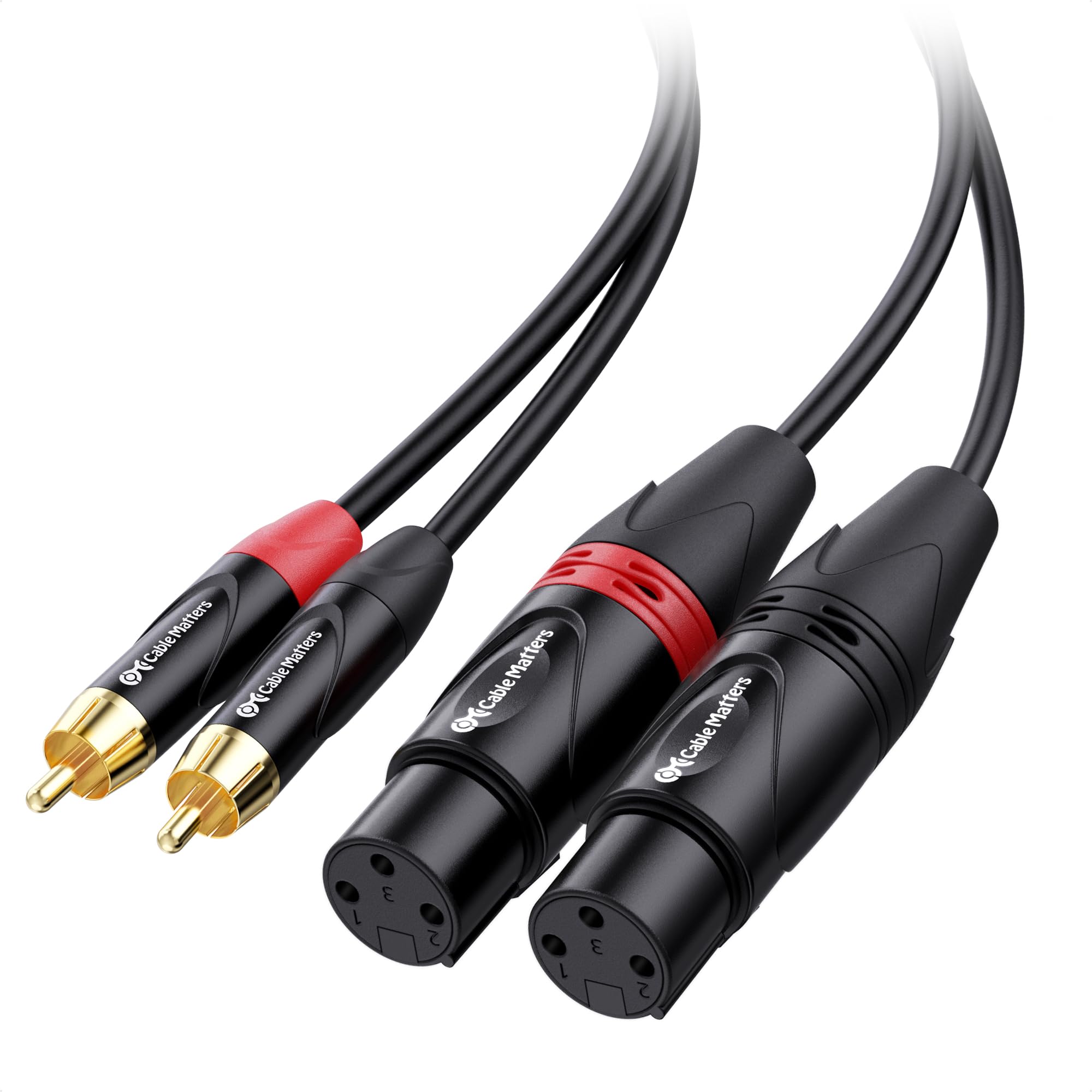 Cable Matters Dual XLR to RCA Cable 10 ft, XLR Female to RCA Cable (Dual Female XLR to RCA Cable) - 10 Feet