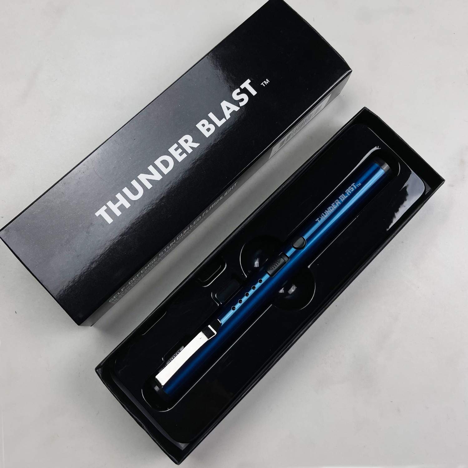 Thunder Blast OTH220 6.25inch Tactical Pen HIGH Power STUN Gun TAZOR WMicro USB Charger for SELF Defense USE ONLY. , Blue