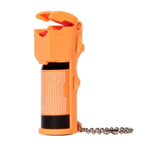 mace brand pocket pepper spray (neon orange) – accurate 10’ powerful pepper spray with flip top safety cap, leaves uv dye on skin – great for self-defense