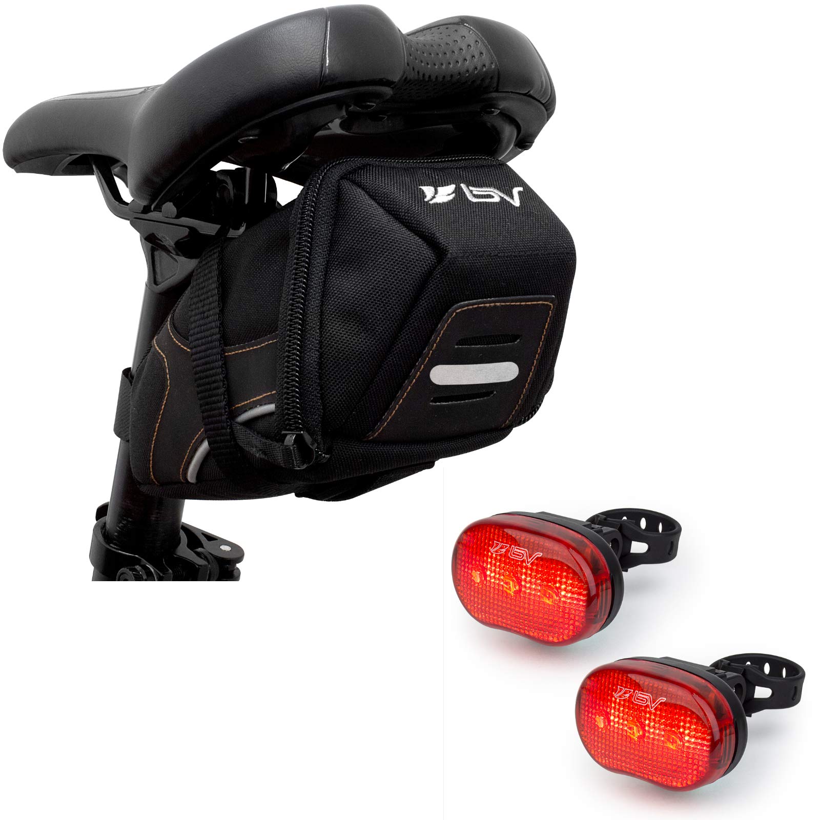 BV Medium Bike Seat Bag and Attachable Tail Light