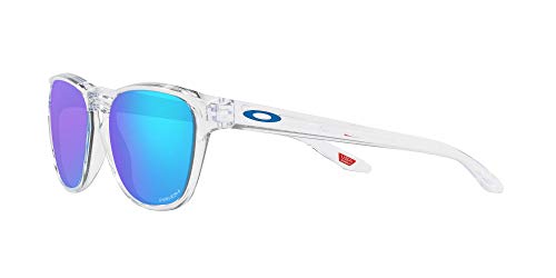 Oakley Men's Oo9479 Manorburn Square Sunglasses, Polished Clear/Prizm Sapphire, 56 mm