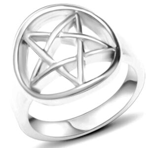 jude jewelers stainless steel star pattern statement cocktail party promise anniversary ring (silver, 10)