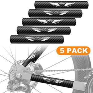 NICEDACK Bike Chainstay Protector, Cycling Bike Chain Guard Decal Stickers Chainstay Bicycle Frame Tape Guard for Mountain Bike Chain Protective Front Fork Protective (5 PCS)