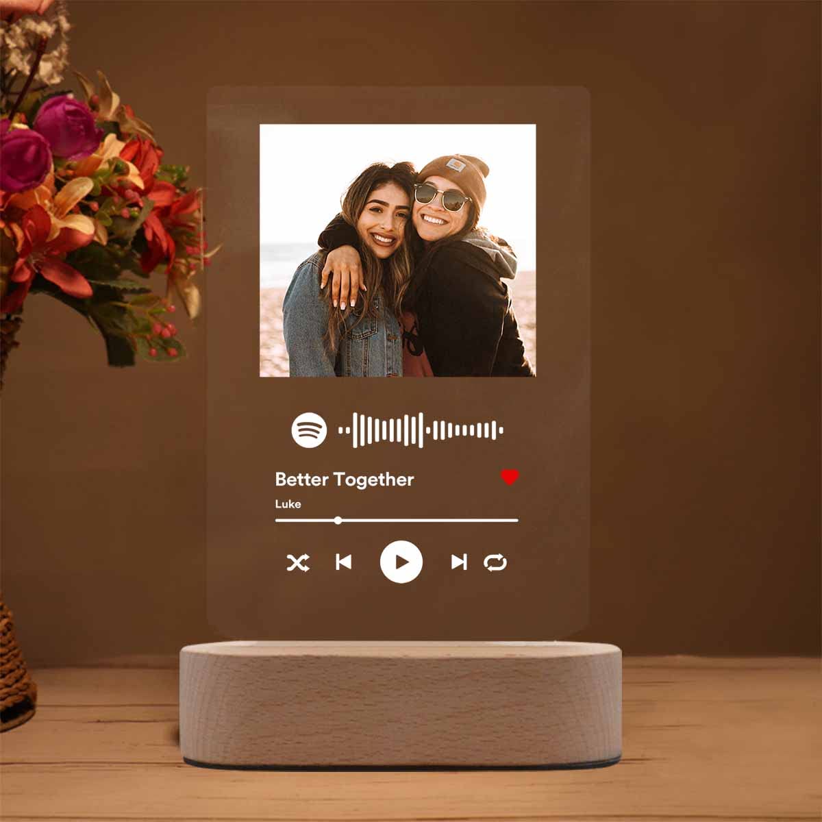 Personalized Acrylic Song with Photo Custom Acrylic Album Cover Gifts for Music Lover Friends Sister