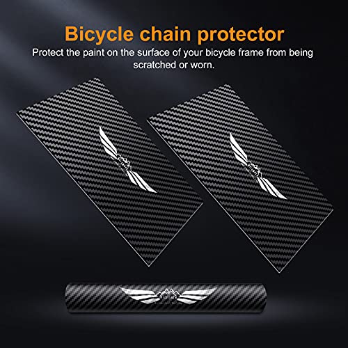 NICEDACK Bike Chainstay Protector, Cycling Bike Chain Guard Decal Stickers Chainstay Bicycle Frame Tape Guard for Mountain Bike Chain Protective Front Fork Protective (5 PCS)